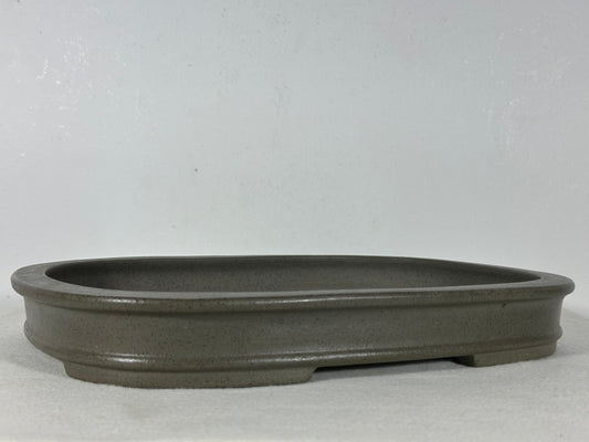 Preowned Japanese Tokoname Unglazed Rectangular Shallow Bonsai Pot Seizan - 12.25” By 9”