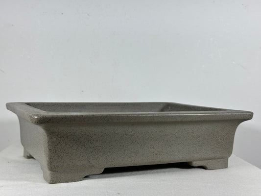 Preowned Japanese Tokoname Unglazed Rectangular Bonsai Pot Seizan - 12.75” By 9.75”