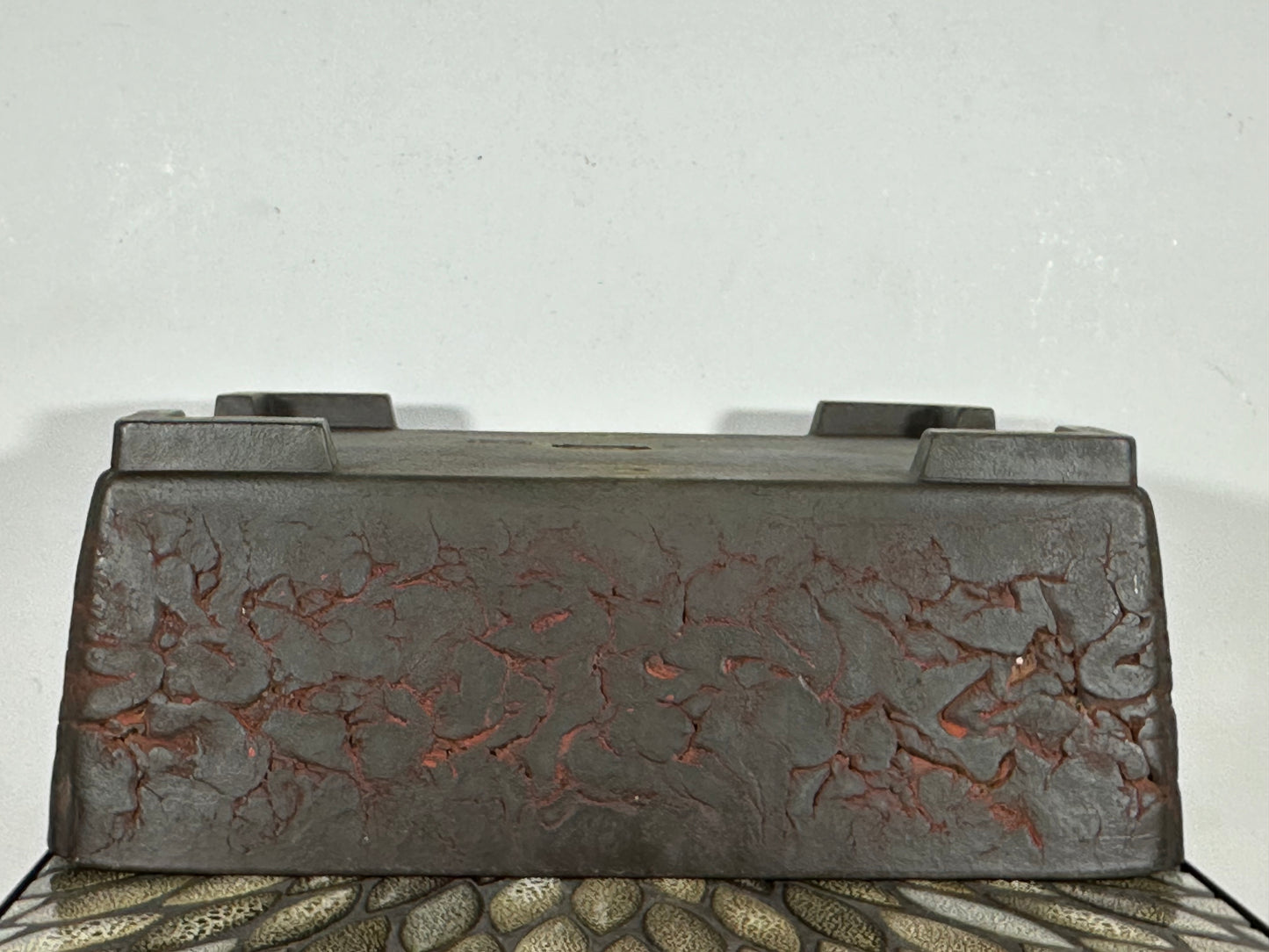 Preowned Vintage Japanese Tokoname Unglazed Rectangular Bonsai Pot Yamakou - 16.25” By 12.25”
