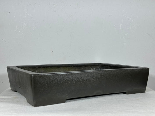 Preowned Japanese Tokoname Unglazed Rectangular Bonsai Pot Seizan - 13” By 9”