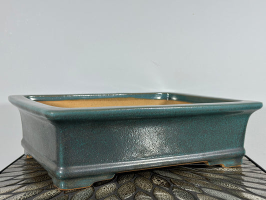 NEW Japanese Tokoname Glazed Rectangular Bonsai Pot REIHO - 14 1/8” By 11 1/8”