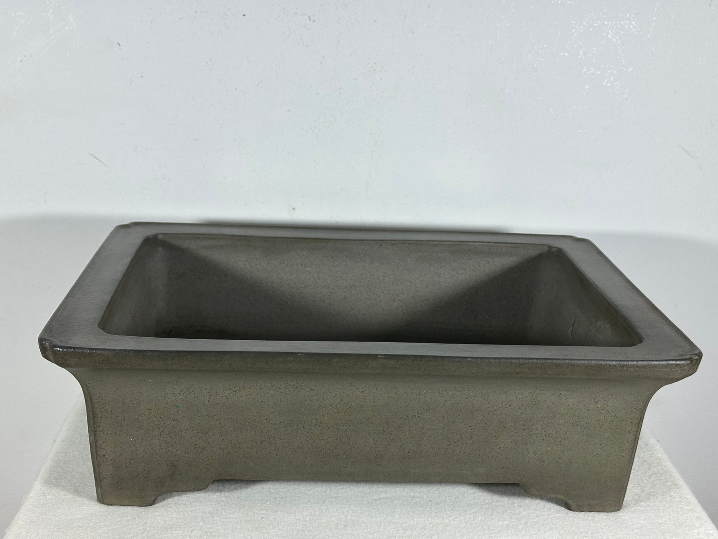 Preowned Japanese Tokoname Unglazed Rectangular Bonsai Pot Seizan - 15” By 11”