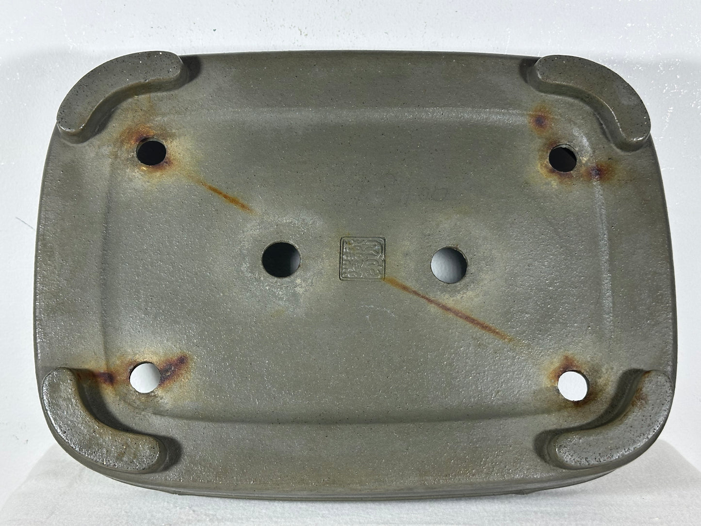 Preowned Japanese Tokoname Unglazed Rectangular Bonsai Pot Seizan - 13.75” By 9.75”
