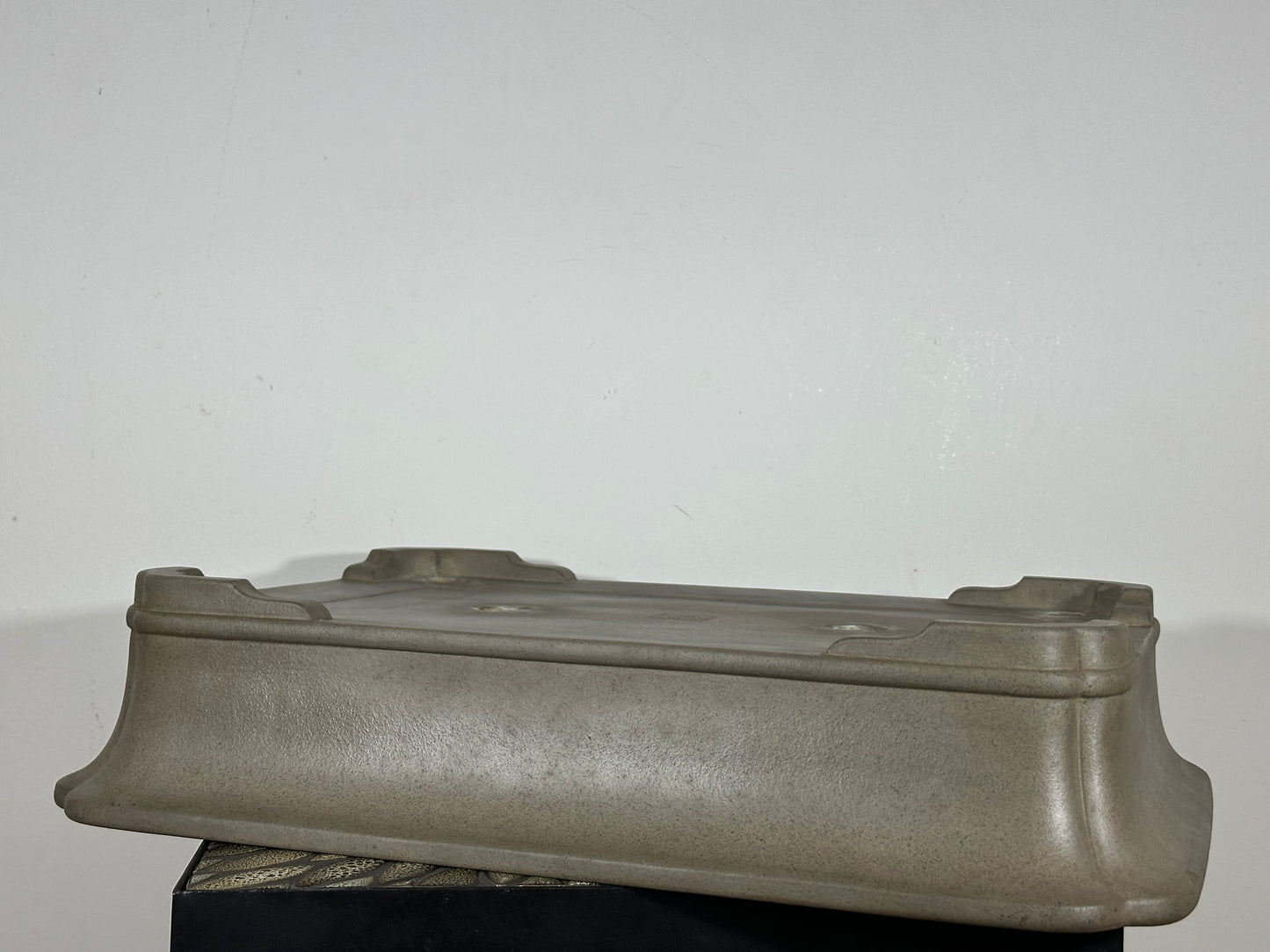 Preowned Japanese Tokoname Unglazed Rectangular Bonsai Pot Keizan - 22.25” By 17”