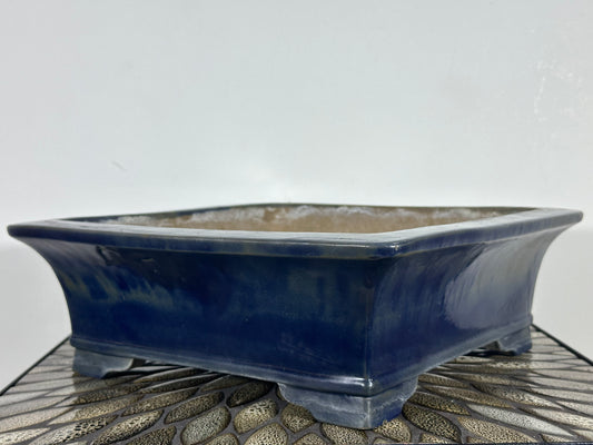 Preowned Japanese Tokoname Square Bonsai Pot By Syukouzan - 12.5” By 4.25”