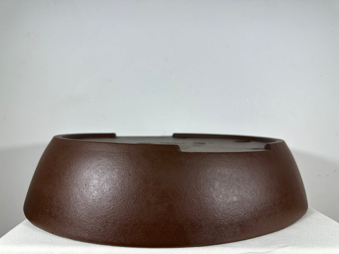 Preowned Japanese Tokoname Unglazed Oval Bonsai Pot Yamaaki - 19” By 15.75”