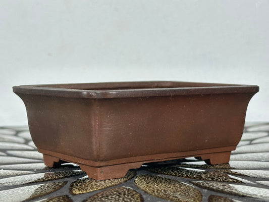 Preowned Japanese Tokoname Unglazed Rectangular Bonsai Pot - 4.25” By 3.25”