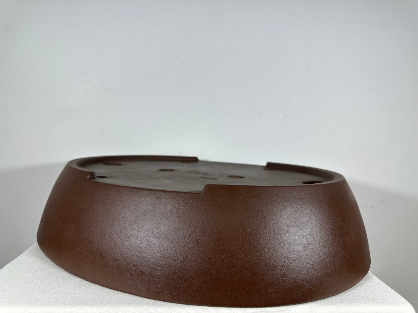 Preowned Japanese Tokoname Unglazed Oval Bonsai Pot Yamaaki - 19” By 15.75”