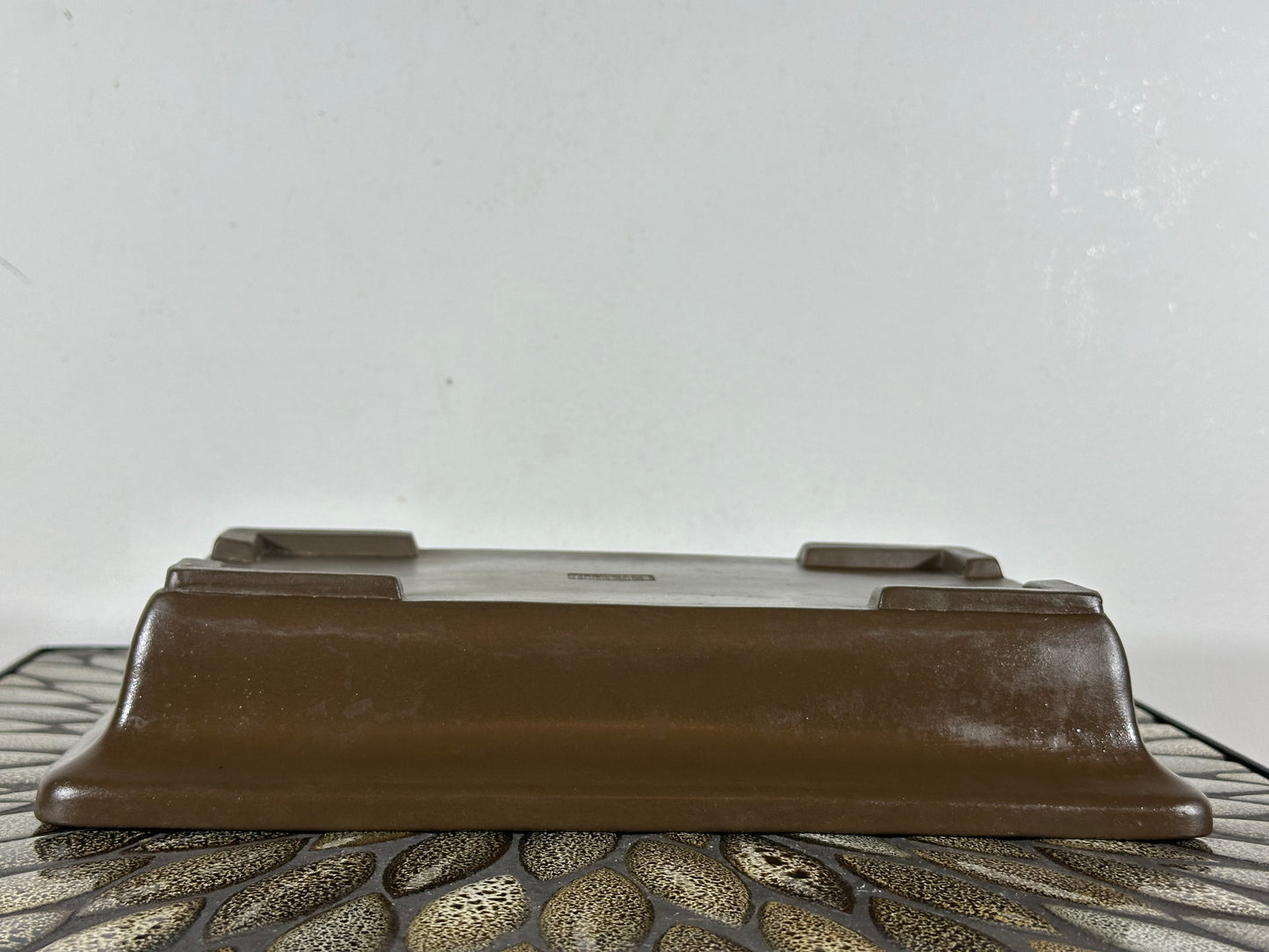 Preowned Vintage Japanese Tokoname Unglazed Rectangular Bonsai Pot Yamaaki - 11.5” By 7”