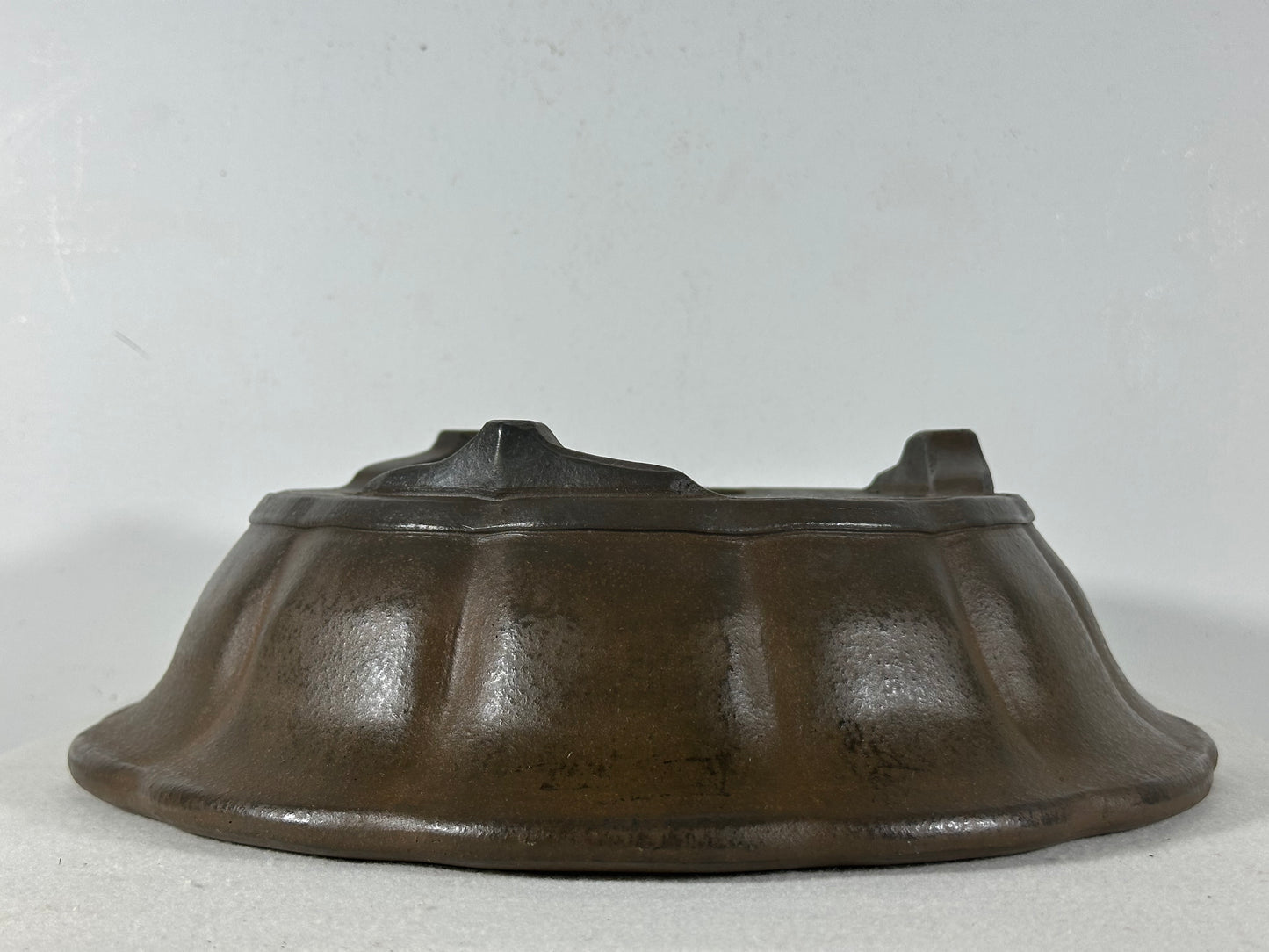 Preowned Japanese Tokoname Unglazed Rinka Style Bonsai Pot Gyouzan - 13.25” By 4 1/8”