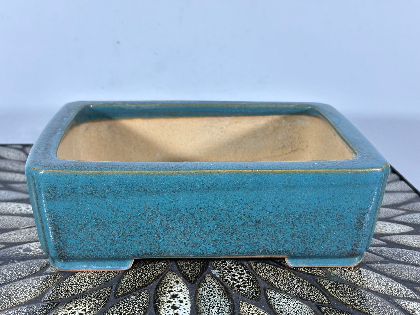 Preowned Japanese Tokoname Rectangular Bonsai Pot Reiho - 9.25” By 7”