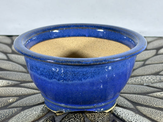 New Japanese Tokoname Round Glazed Bonsai Pot Katu - 5” By 2.75”