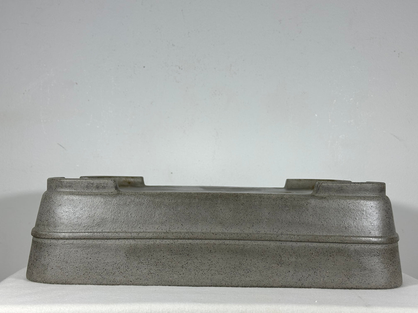 Preowned Japanese Tokoname Unglazed Rectangular Bonsai Pot Seizan - 15” By 10.75”