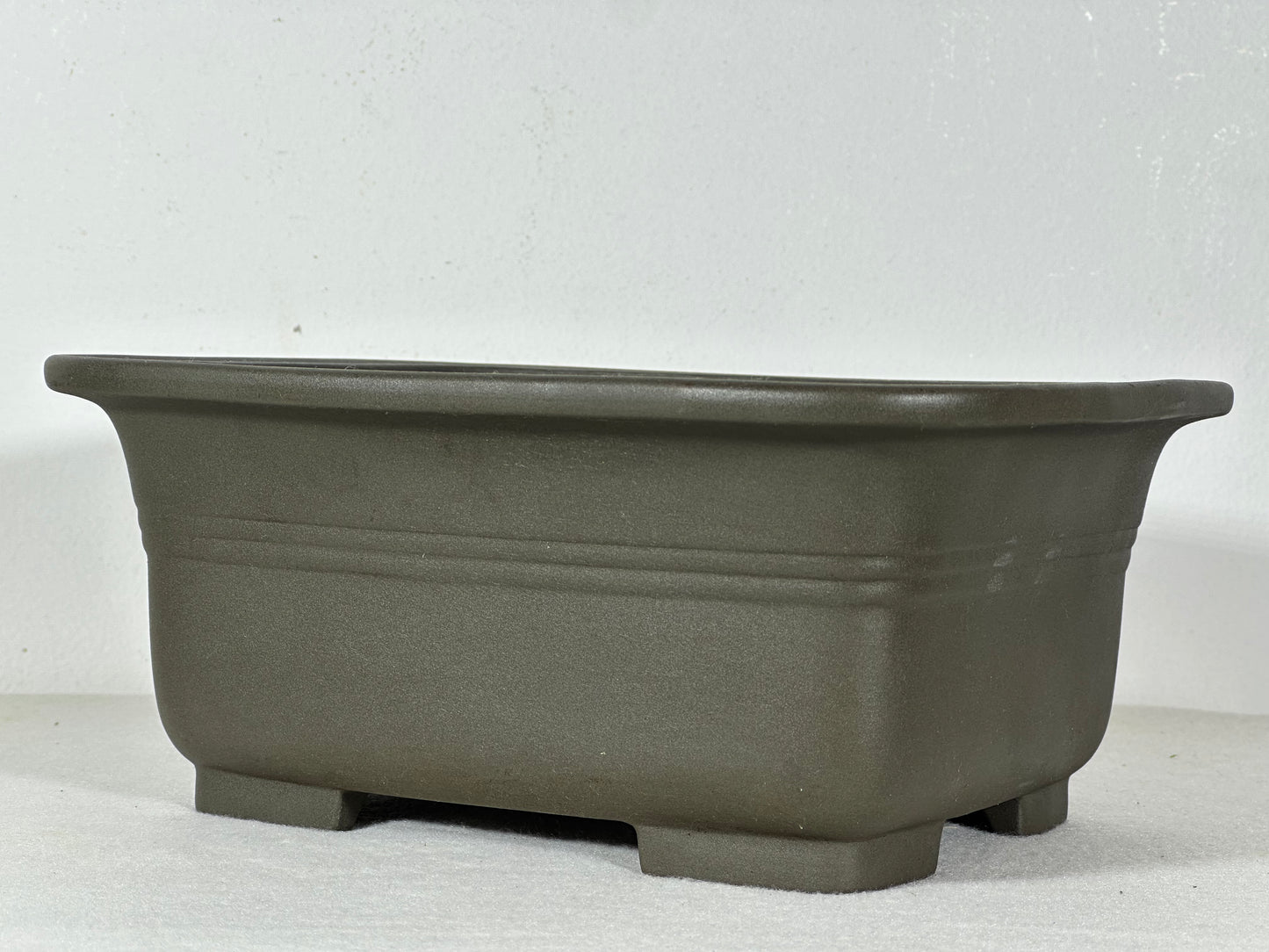 Preowned Japanese Tokoname Unglazed Rectangular Bonsai Pot - 9” By 7.5”