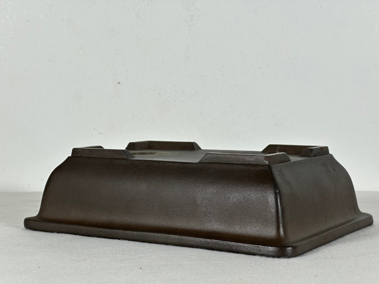 Preowned Japanese Tokoname Unglazed Rectangular Bonsai Pot - 8.25” By 6”