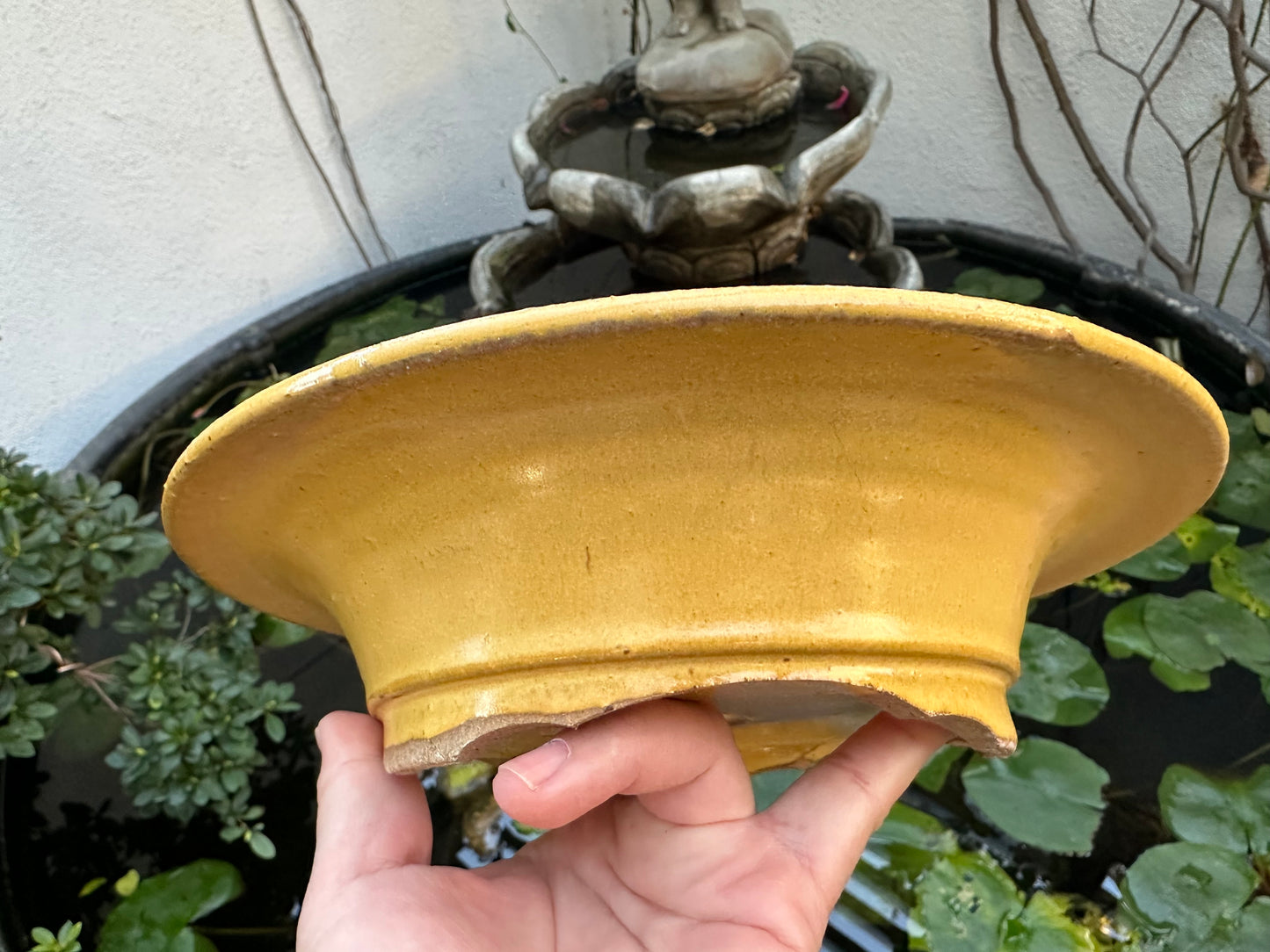 New Japanese Tokoname Round Bonsai Pot KATU - 9” By 2”