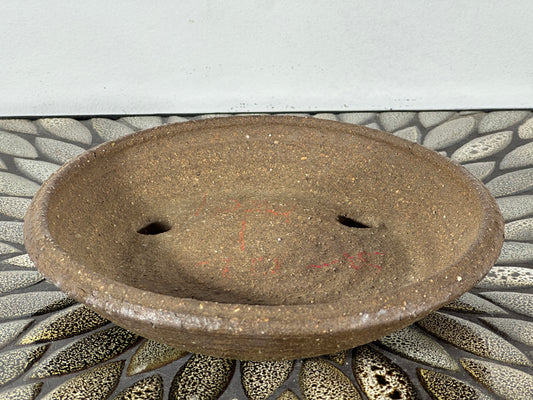 Preowned Japanese Tokoname Unglazed Nanban Style Bonsai Pot - 9” By 1.75”