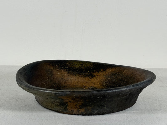 Preowned Japanese Tokoname Glazed Nanban Style Bonsai Pot - 7.75” By 1.75”