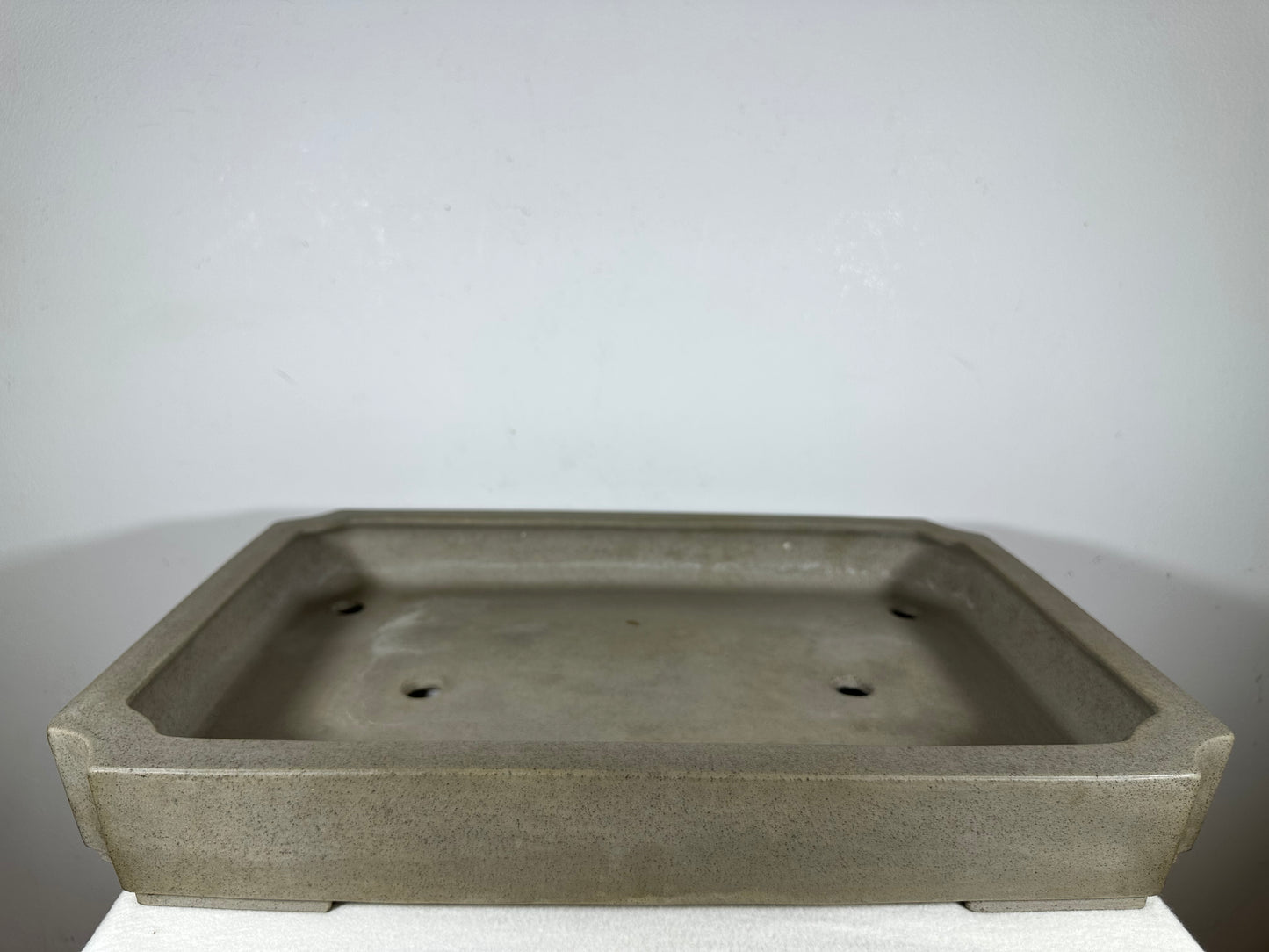 Preowned Japanese Tokoname Unglazed Rectangular Shallow Bonsai Pot Seizan - 19” By 13”