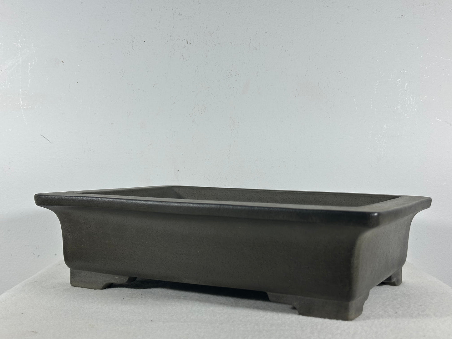 Preowned Japanese Tokoname Unglazed Rectangular Bonsai Pot Seizan - 12.75” By 9.5”