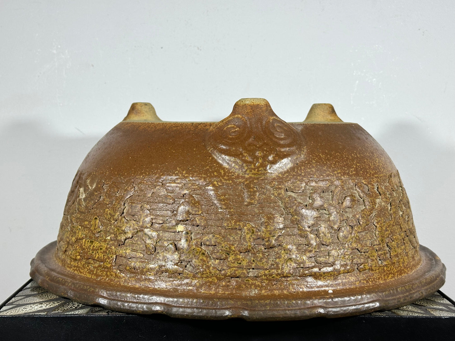 Preowned Vintage Japanese Tokoname Round Bonsai Pot Shigaraki - 18” By 7.25”