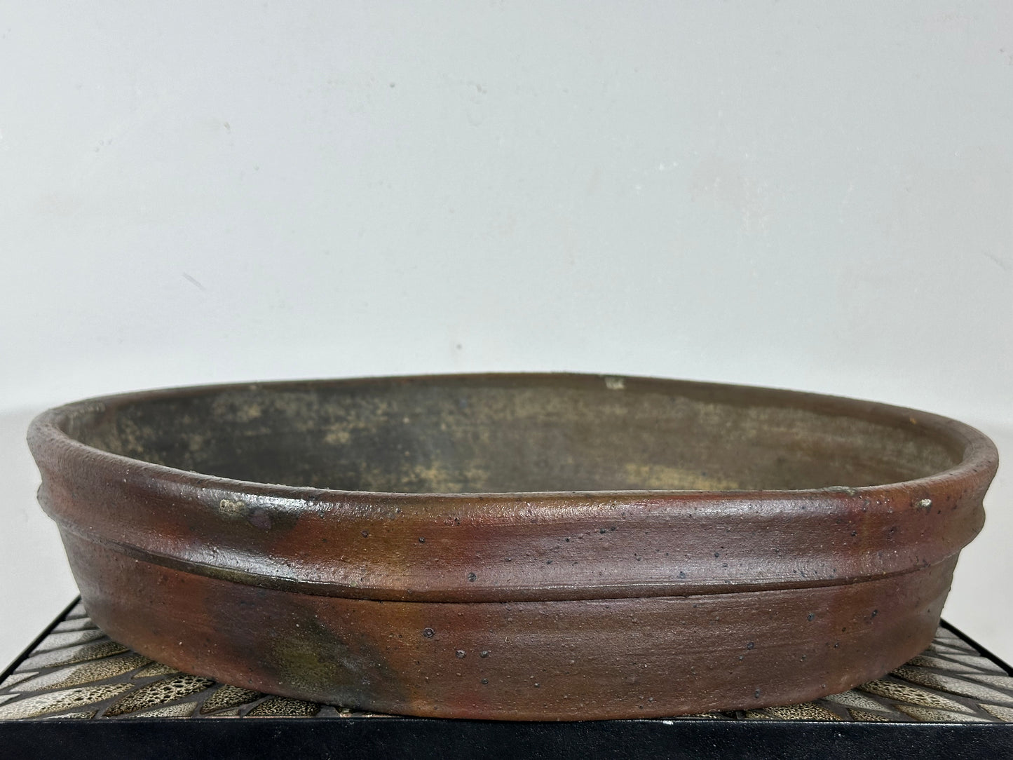Preowned Japanese Tokoname Unglazed Nanban Hand Made Bonsai Pot Yuhou - 17.75” By 3.5”