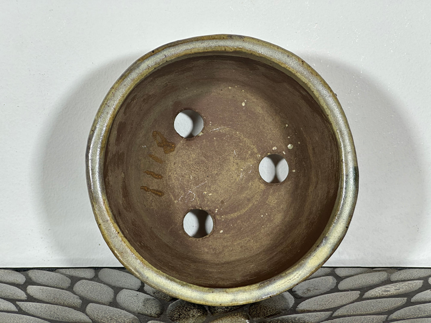Preowned Japanese Tokoname Bonsai Pot Syuhou - 6 3/8” By 4 3/8”
