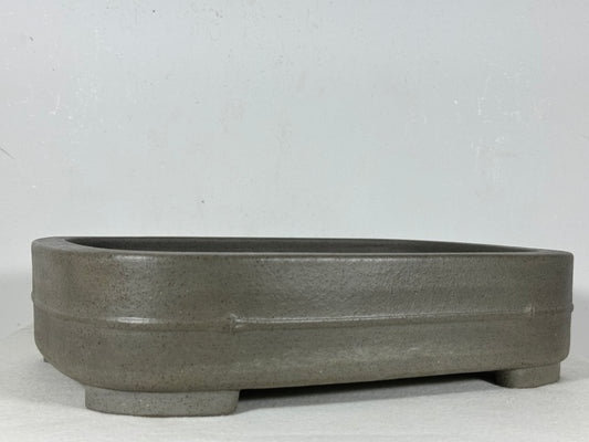 Preowned Japanese Tokoname Unglazed Rectangular Bonsai Pot Seizan - 12.75” By 9”