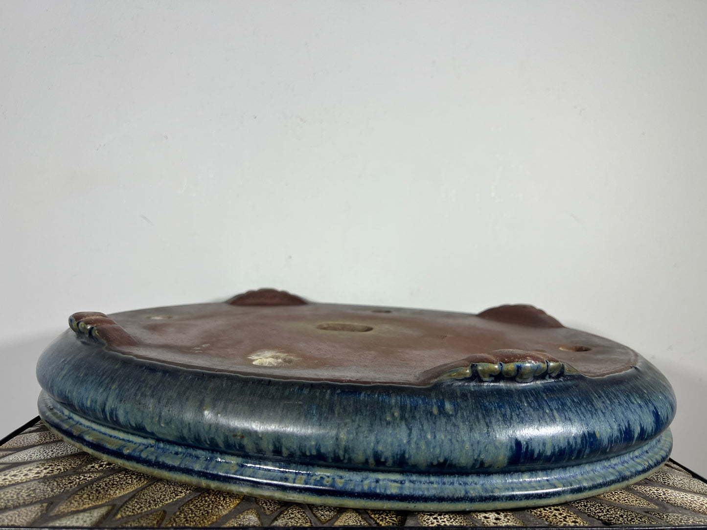 Preowned Japanese Tokoname Bag Style Bonsai Pot Suisyouen - 18.25” By 15”