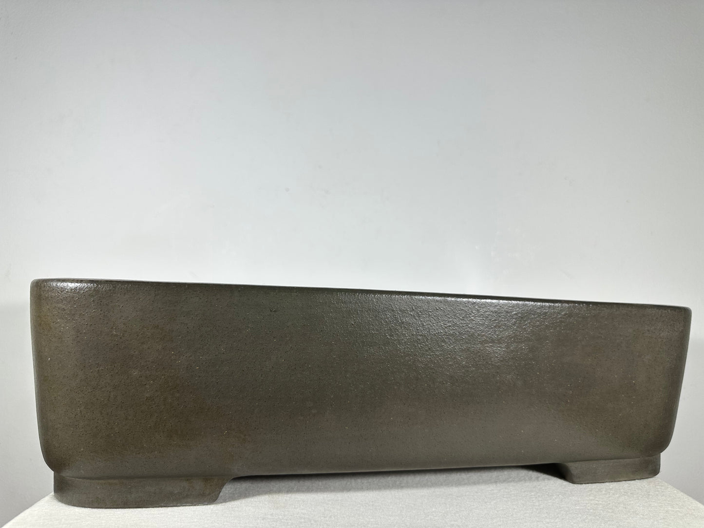 Preowned Japanese Tokoname Unglazed Rectangular Bonsai Pot Seizan - 19” By 13.75”