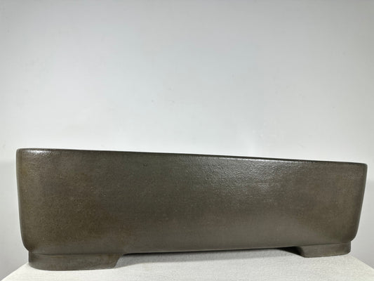 Preowned Japanese Tokoname Unglazed Rectangular Bonsai Pot Seizan - 19” By 13.75”