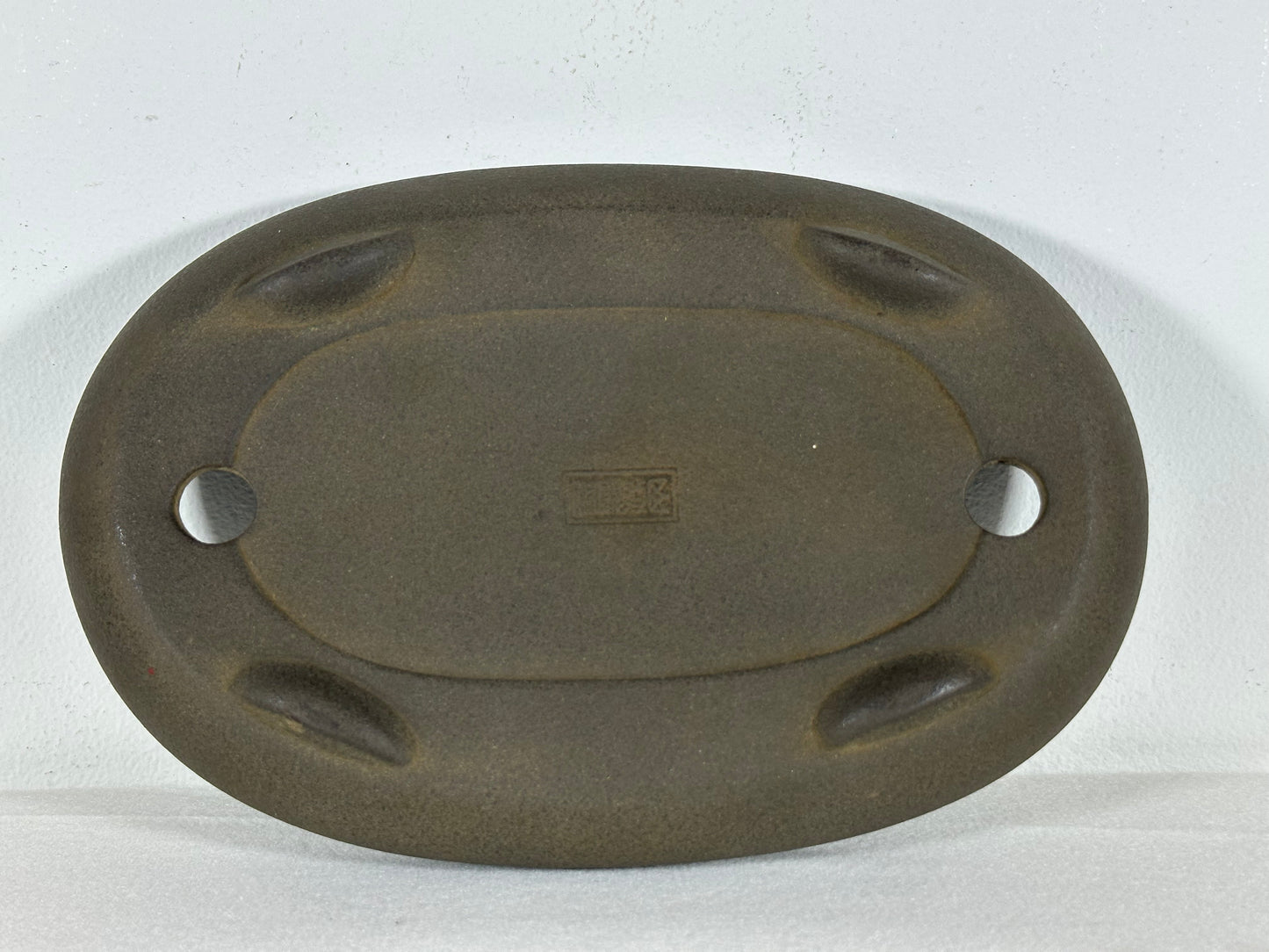 Preowned Vintage Japanese Tokoname Unglazed Bag Style Bonsai Pot Yamaaki - 9.5” By 6.25”