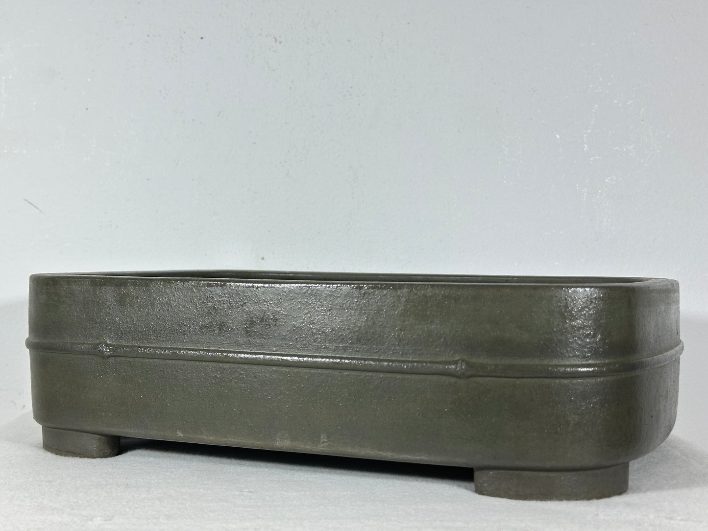 Preowned Japanese Tokoname Unglazed Rectangular Bonsai Pot Seizan - 13.75” By 9.75”
