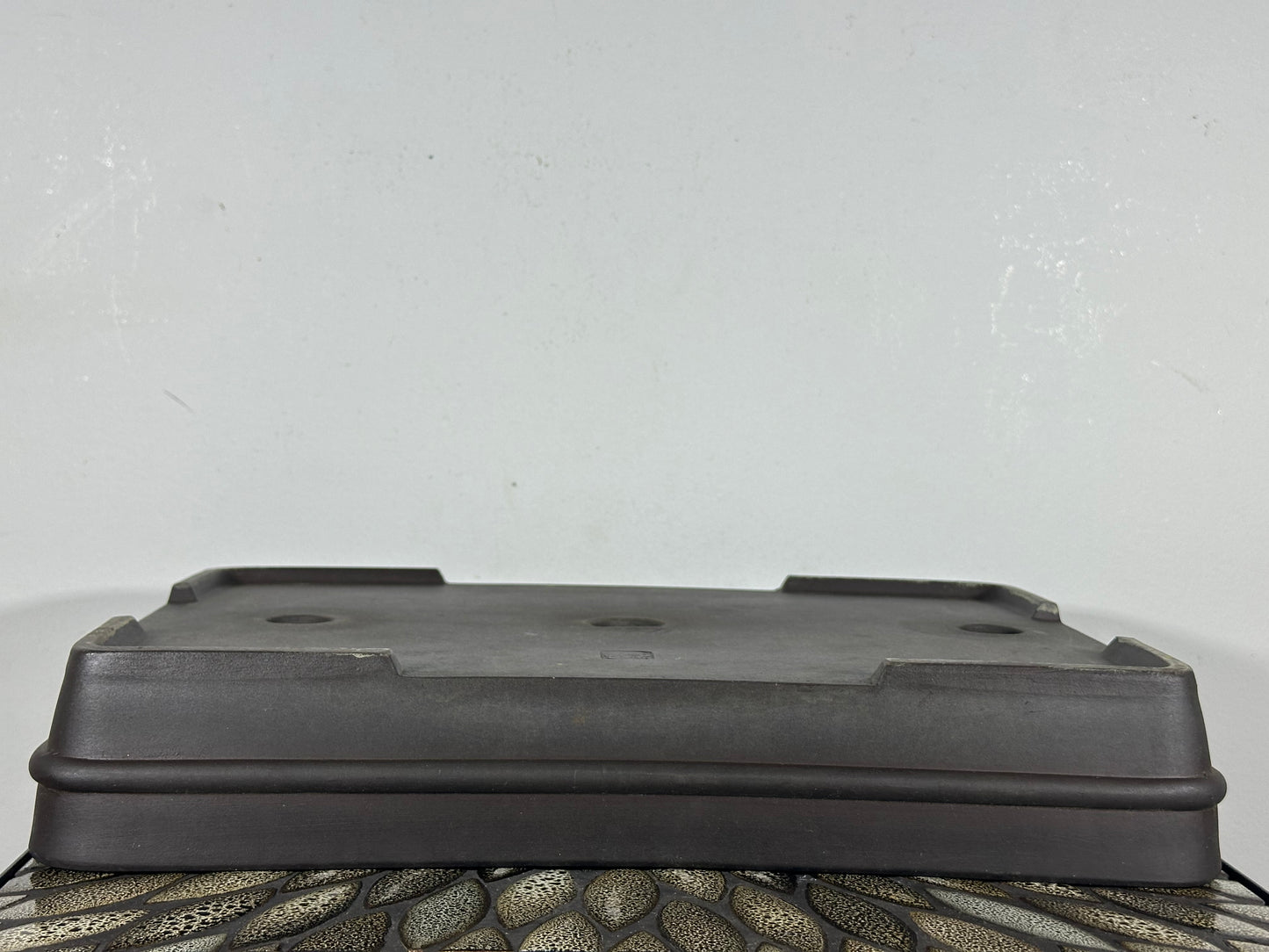 Preowned Japanese Tokoname Unglazed Shallow Rectangular Bonsai Pot Senkouen - 15.75” By 11”