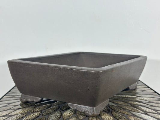 Preowned Japanese Tokoname Rectangular Bonsai Pot Seibun - 13.25” By 9.5”