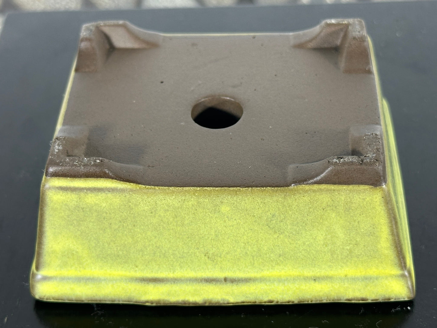 Preowned Japanese Tokoname Rectangular Bonsai Pot - 3.5” By 2 7/8”