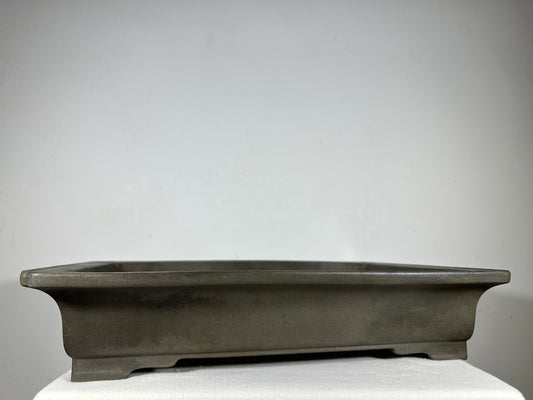 Preowned Japanese Tokoname Unglazed Rectangular Bonsai Pot Seizan - 19.5” By 13.75”