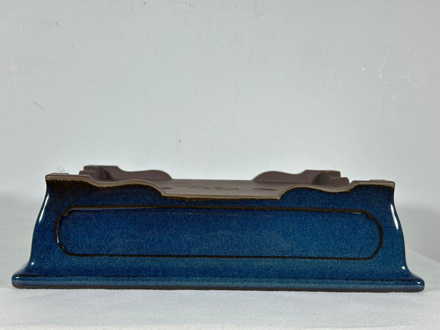 Preowned Japanese Tokoname Glazed Rectangular Bonsai Pot Yamaaki - 11.5” By 9.25”
