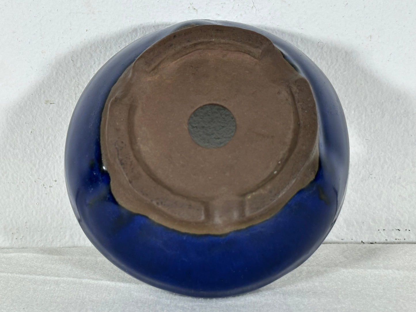 Preowned Japanese Glazed Round Shohin Bonsai Pot - 4” By 1.75”