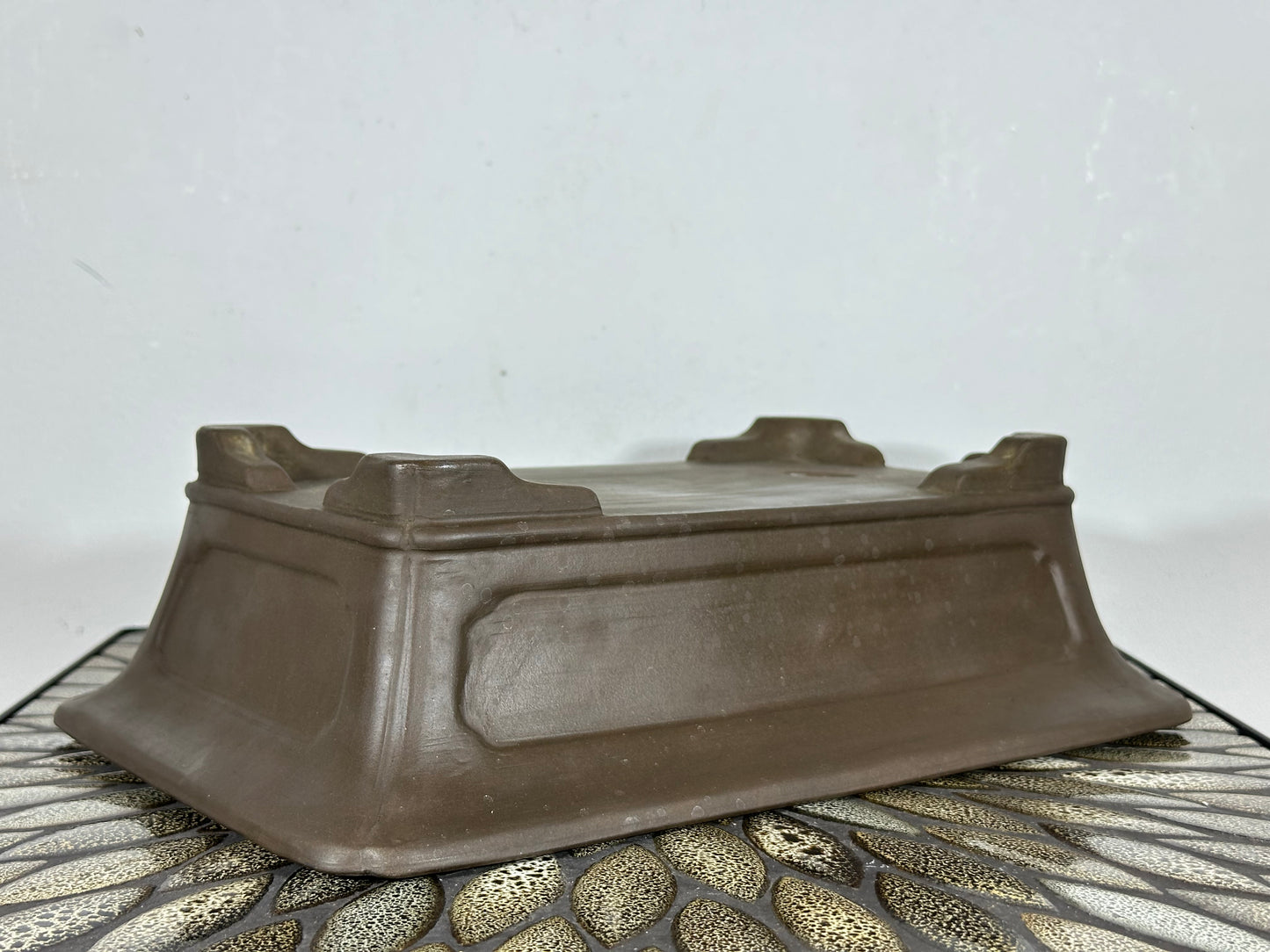 Preowned Japanese Tokoname Unglazed Rectangular Bonsai Pot - 13.75” By 8”