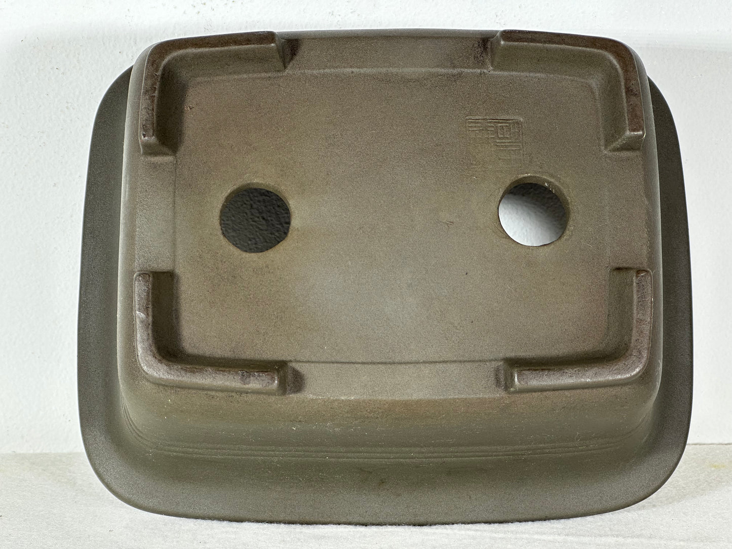 Preowned Japanese Tokoname Unglazed Rectangular Bonsai Pot - 9” By 7.5”