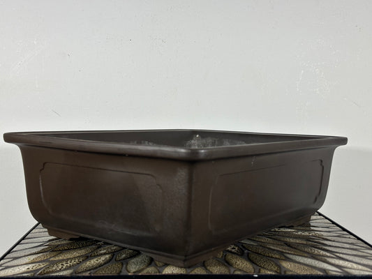 Preowned Japanese Tokoname Unglazed Rectangular Bonsai Pot - 14.75” By 11”