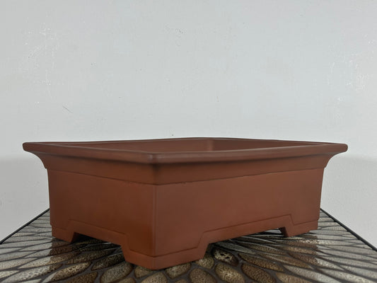 Preowned Japanese Tokoname Rectangular Bonsai Pot Syunpuu - 12.5” By 9.25”