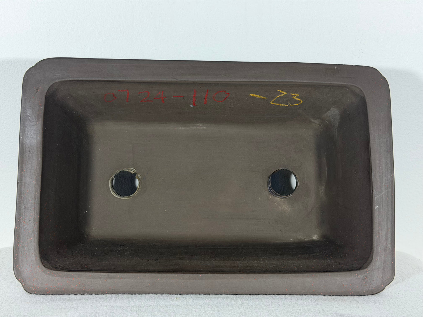 Preowned Japanese Tokoname Unglazed Rectangular Bonsai Pot - 12.5” By 8”
