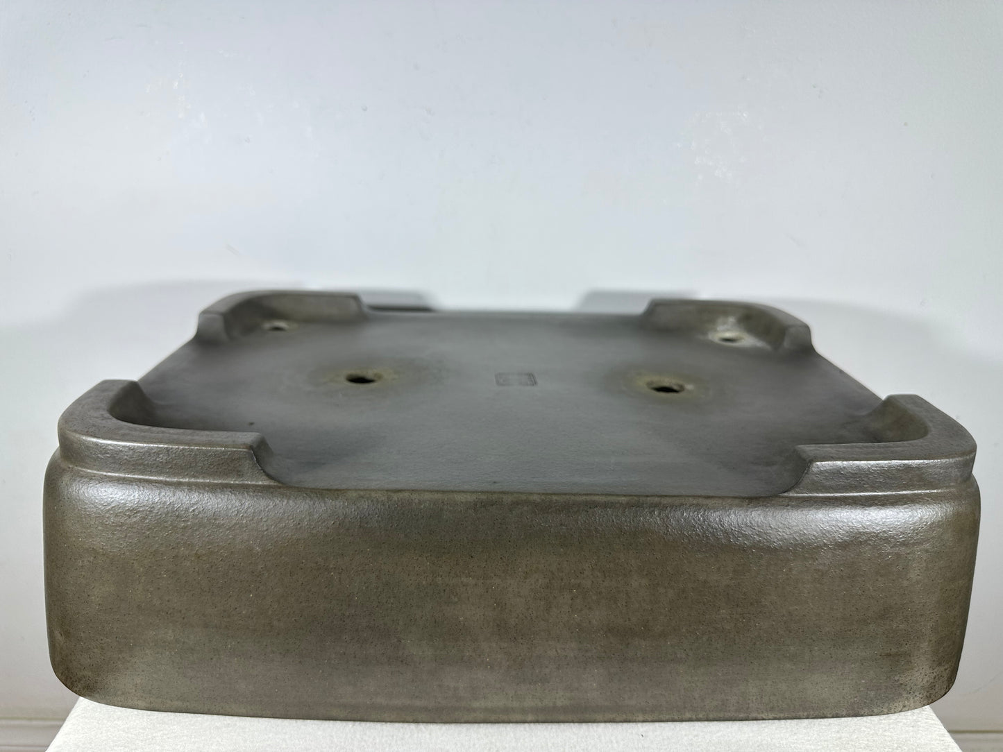 Preowned Japanese Tokoname Unglazed Rectangular Bonsai Pot Seizan - 19” By 13.75”