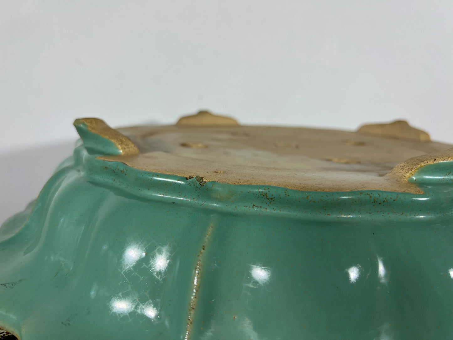 Vintage Preowned China Glazed Rinka Style Bonsai Pot - 17.25” By 3 5/8”