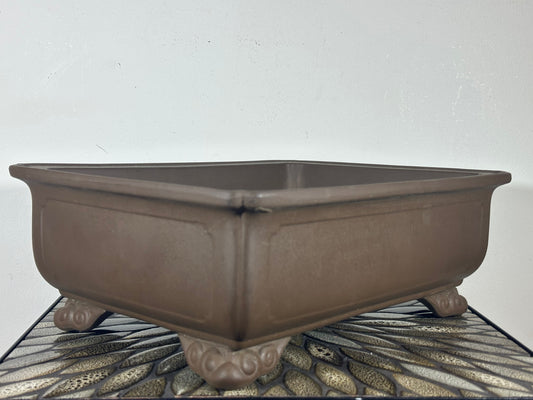 Preowned Japanese Tokoname Unglazed Rectangular Bonsai Pot - 14.75” By 11”