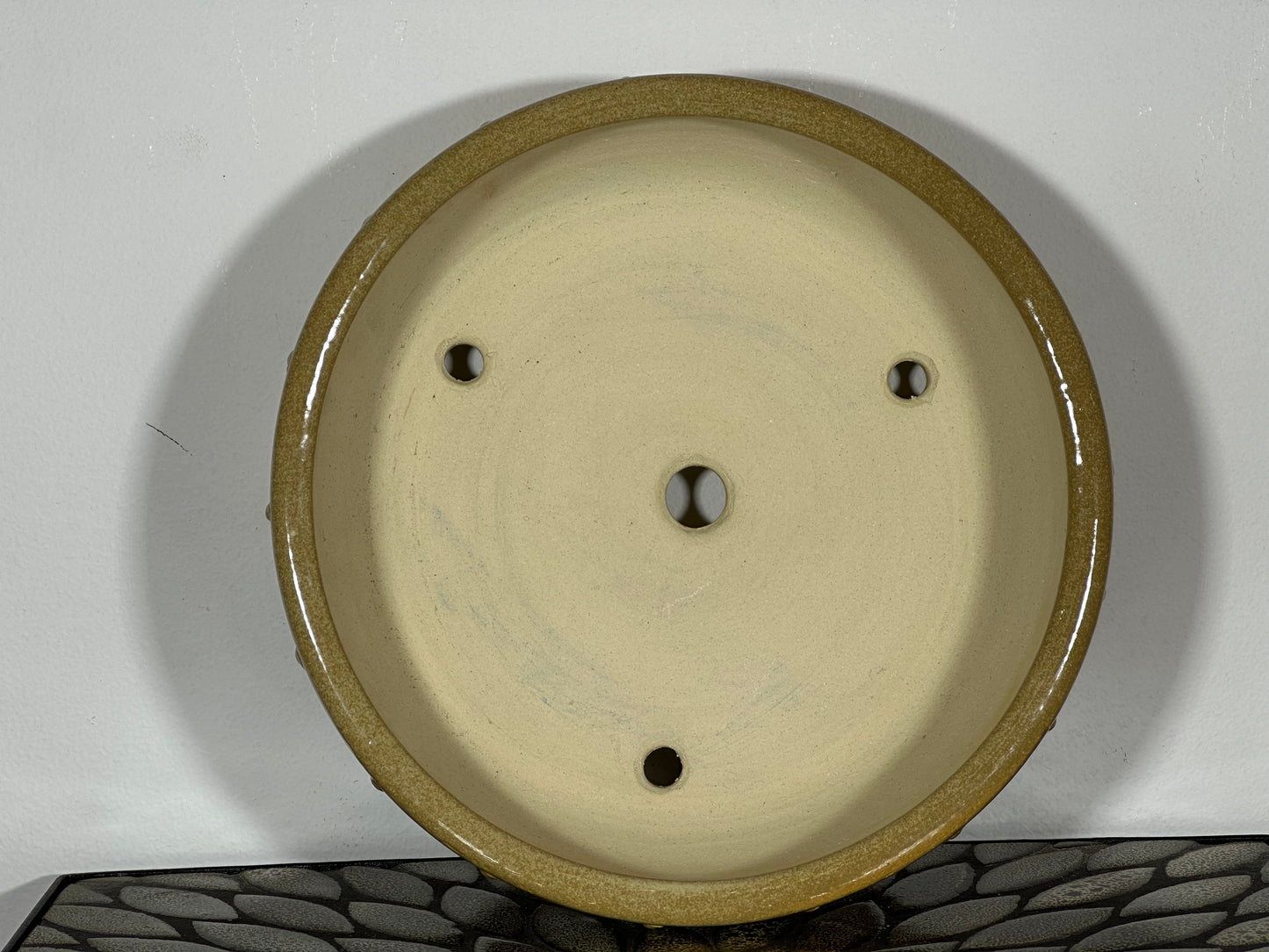 NEW Japanese Tokoname Glazed Drum Style Bonsai Pot KOYO - 10.25” By 3 1/8”