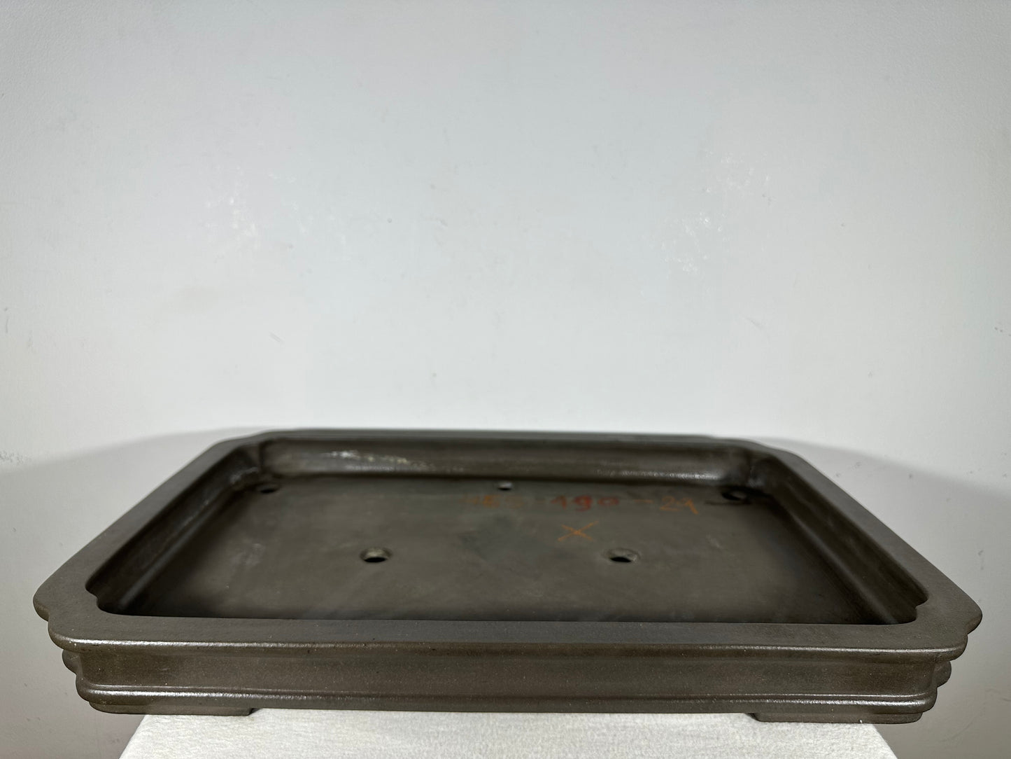 Preowned Japanese Tokoname Unglazed Rectangular Shallow Bonsai Pot Seizan - 22.5” By 15.25”