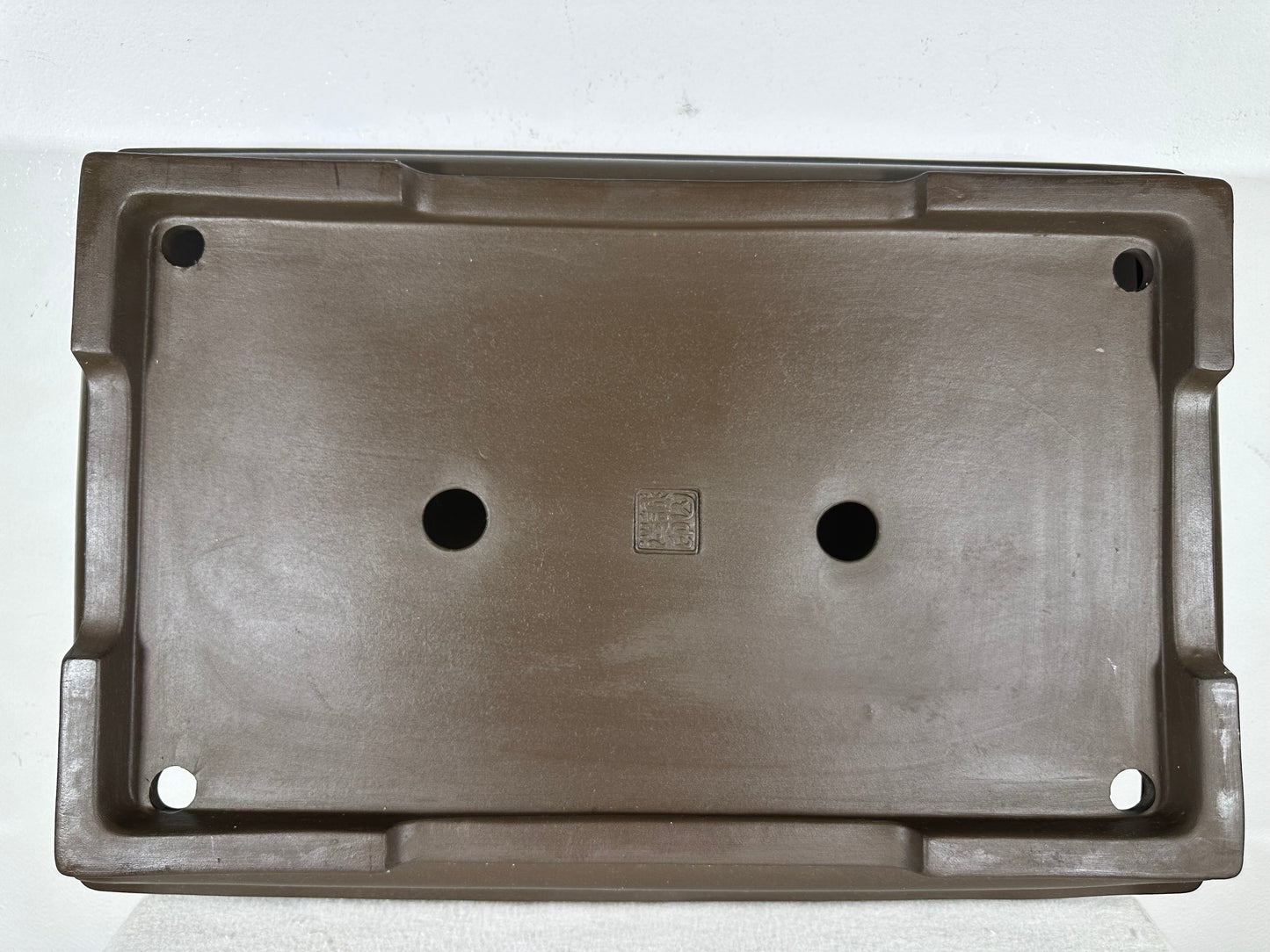 Preowned Japanese Tokoname Unglazed Rectangular Shallow Bonsai Pot Seizan - 18.25” By 12.25”